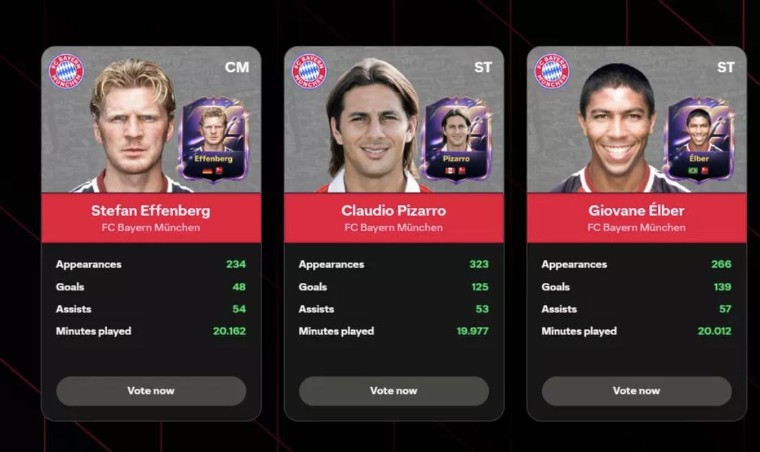 拜仁名宿3选1，EA让玩家投票选择FC26新英雄球员